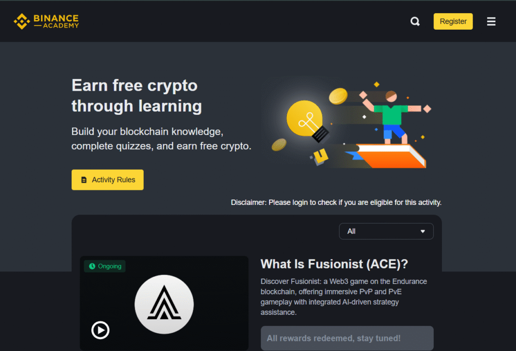earn crypto on Binance tutorial